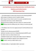 Certified Revenue Cycle Representative Certification Exam  Questions and Verified Answers  100&percnt; Guarantee Pass 