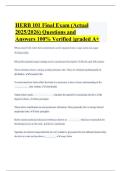 HERB 101 Final Exam &lpar;Actual 2025&sol;2026&rpar; Questions and Answers 100&percnt; Verified &vert;graded A&plus;