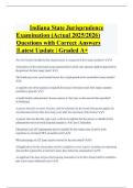 Indiana State Jurisprudence Examination &lpar;Actual 2025&sol;2026&rpar; Questions with Correct Answers &vert;Latest Update &vert; Graded A&plus;