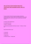 NR 324 FINAL EXAM REVIEW PRACTICE QUESTIONS AND ANSWERS RATED 100&percnt; TO PASS&excl;&excl;