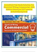 Test Bank Solution For Electrical Wiring Commercial&comma; 18th Edition Simmons &lbrack;All Lessons Included&rsqb;2025&sol;2026
