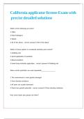 California applicator license Exam with precise detailed solutions