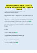 Referee study guide- general UPDATED  ACTUAL  Exam Questions and CORRECT  Answers