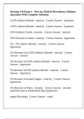Nursing 110 Exam 1 - Peri op&comma; Fluid & Electrolytes&comma; Diabetes Questions With Complete Solutions