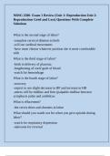 NRSG 2500- Exam 1 Review &lpar;Unit 1&colon; Reproduction Unit 2&colon; Reproduction Grief and Loss&rpar; Questions With Complete Solutions