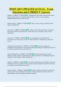 HIMT 2267 UPDATED ACTUAL   Exam  Questions and CORRECT Answers 
