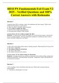 HESI PN Fundamentals Exit Exam V2 2025 &ndash; Verified Questions and 100&percnt; Correct Answers with Rationales
