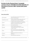 Envision Scribe Physical Exam &vert; &lpar;complete solutions&rpar; Exam&vert; ASSURED SUCCESS &vert;GRADE A&plus;&excl;&excl; &vert;Questions & Answers 100&percnt; Verified 2025 latest update