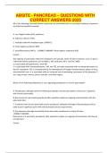 ABSITE Pancreas Questions & Correct Answers 2025 &ndash; Updated Exam Study Guide