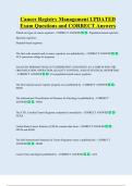 Cancer Registry Bundled Exam Questions WITH  CORRECT Answers