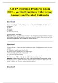 ATI PN Nutrition Proctored Exam 2025 &ndash; Verified Questions with Correct Answers and Detailed Rationales