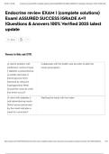 Endocrine review EXAM &vert; &lpar;complete solutions&rpar; Exam&vert; ASSURED SUCCESS &vert;GRADE A&plus;&excl;&excl; &vert;Questions & Answers 100&percnt; Verified 2025 latest update