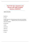 Psych 210&colon; Quiz 1 Questions and Answers with 100&percnt; Complete Solutions UPDATED&excl;&excl;&excl;