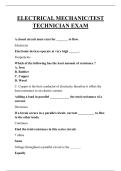 ELECTRICAL MECHANIC&sol;TEST TECHNICIAN EXAM QUESTIONS AND ANSWERS 2025