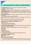 AORN Periop 101 Final Exam Spring &vert; Complete Questions and Verified Answers &vert; Latest Version