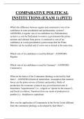 COMPARATIVE POLITICAL INSTITUTIONS &lpar;EXAM 1&rpar; &lpar;PITT&rpar; QUESTIONS AND ANSWERS 2025