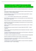 COSMETOLOGY WRITTEN EXAM 2025 QUESTIONS WITH COMPLETE ANSWERS