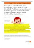 Primary Care Certified Pediatric Nurse  Practitioner &lpar;CPNP-PC&rpar; Predictor Exam  &lpar;New&rpar;REAL  Final Exam 2025&sol;2026 Complete  All Verified Questions And Correct Detailed  Answers &lpar;Rationales&rpar; &vert;Already Graded  A&plus;&vert;&vert;Brand New Updated Version 