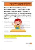 Business Relationship Management  Professional BRMP Certification Practice  Predictor Exam &lpar;New&rpar;REAL  Final Exam  2025&sol;2026 Complete All Verified Questions  And Correct Detailed Answers &lpar;Rationales&rpar;  &vert;Already Graded A&plus;&vert;&vert;Brand New Updated  Version   