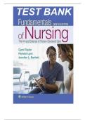 Test Bank Guide for Fundamentals of Nursing&colon; The Art and Science of Person-Centered Care&comma; 9th Edition by Carol Taylor&comma; Pamela Lynn&comma; Jennifer L&period; Bartlett &vert; Complete guide