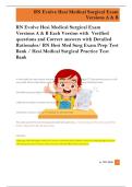 RN Evolve Hesi Medical Surgical Exam  Versions A & B Each Version with  Verified  questions and Correct answers with Detailed   Rationales&sol; RN Hesi Med Surg Exam Prep Test  Bank &sol; Hesi Medical Surgical Practice Test  Bank