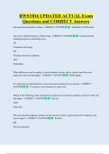 RWST016 UPDATED ACTUAL Exam  Questions and CORRECT Answers