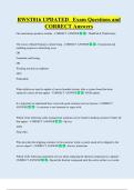 RWST016  Bundled Exam Questions WITH  CORRECT Answers