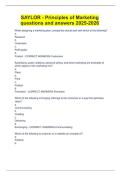 Saylor - Principles of Marketing questions and answers 2025-2026