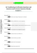 Air Conditioning Certification Questions and  Answers &lpar;100&percnt; Correct Answers&rpar; Already  Graded A&plus; 