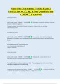 Nurs 471&colon; Community Health- Exam 2  UPDATED ACTUAL  Exam Questions and  CORRECT Answers