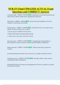 NUR 471 Final UPDATED ACTUAL Exam  Questions and CORRECT Answers 