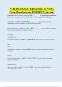 NUR 471 EXAM 1 UPDATED  ACTUAL  Exam Questions and CORRECT Answers