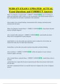 NURS 471 EXAM 1 UPDATED  ACTUAL  Exam Questions and CORRECT Answers 