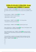 NURS 471 EXAM 1 UPDATED   Exam  Questions and CORRECT Answers