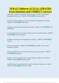 NUR 471 Midterm ACTUAL UPDATED    Exam Questions and CORRECT Answers