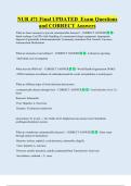 NUR 471   Bundled Exam Questions WITH  CORRECT Answers