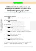 CCHP Standards for Health Services in Jails  &lpar;Everything You Need for CCHP Exam&rpar; 2023&colon;  Questions and Answers &lpar;100&percnt; Correct  Answers&rpar; Already Graded A&plus;