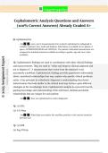 Cephalometric Analysis Questions and Answers  &lpar;100&percnt; Correct Answers&rpar; Already Graded A&plus; 