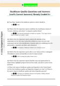 Healthcare Quality Questions and Answers  &lpar;100&percnt; Correct Answers&rpar; Already Graded A&plus; 