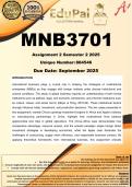 MNB3701 Assignment 2 &lpar;COMPLETE ANSWERS&rpar; Semester 2 2025 - DUE  September 2025
