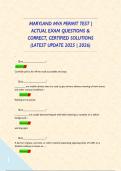 MARYLAND MVA PERMIT TEST &vert; ACTUAL EXAM QUESTIONS & CORRECT&comma; CERTIFIED SOLUTIONS &lpar;LATEST UPDATE 2025 &vert; 2026&rpar;
