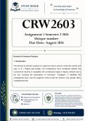 CRW2603 Assignment 1 &lpar;QUALITY ANSWERS&rpar; Semester 2 2026