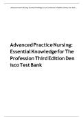 TEST BANK FOR ADVANCED PRACTICE NURSING ESSENTIAL KNOWLEDGE FOR THE PROFESSION THIRD EDITION ON DENISCO ALL COMPLETE QUESTIONS WITH CORRECT ANSWERS A&plus; VERIFIED 