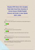 Maryland MVA Driver's Ed &vert; Complete Study Guide Actual Exam Questions & Correct Answers &lpar;Verified Detailed Answers&rpar; with Grade A&comma; Latest Update 2025 &vert; 2026&period;       