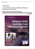 Test Bank For Advanced Health Assessment and Differential Diagnosis&colon; Essentials for Clinical Practice First Edition by Suzanne Smeltzer&vert;&vert;ISBN&colon;9780826162496