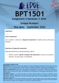 BPT1501 Assignment 4 (ANSWERS) Semester 2 2025 - DISTINCTION GUARANTEED