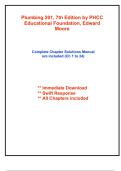 Solutions for Plumbing 201&comma; 7th Edition by PHCC Educational Foundation&comma; Moore &lpar;All Chapters included&rpar;