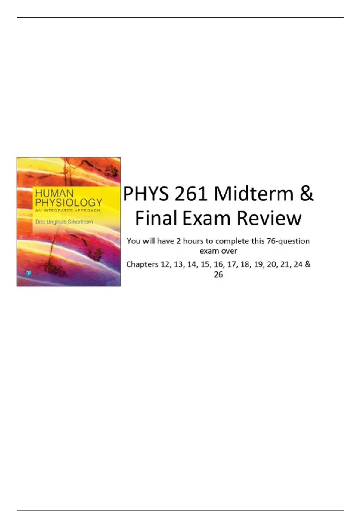 PHYS 261 Midterm & Final Exam Review | 2025/2026 Updates with complete ...