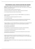 DEVELOPMENTAL EXAM 2 UPDATED QUESTIONS AND ANSWERS