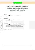 NAPCP - CPCP Certification&comma; CPCP Exam  Questions and Answers &lpar;100&percnt; Correct  Answers&rpar; Already Graded A&plus;